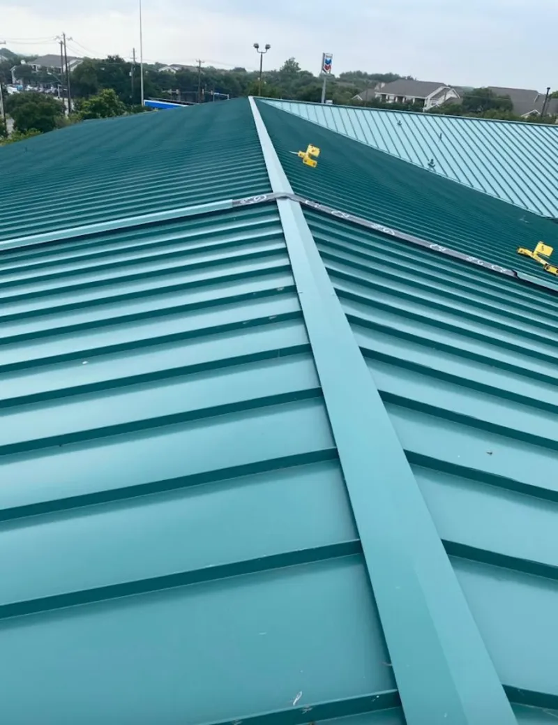 Green commercial metal roof ridge and valley for Metal Roof Repair in Wabash